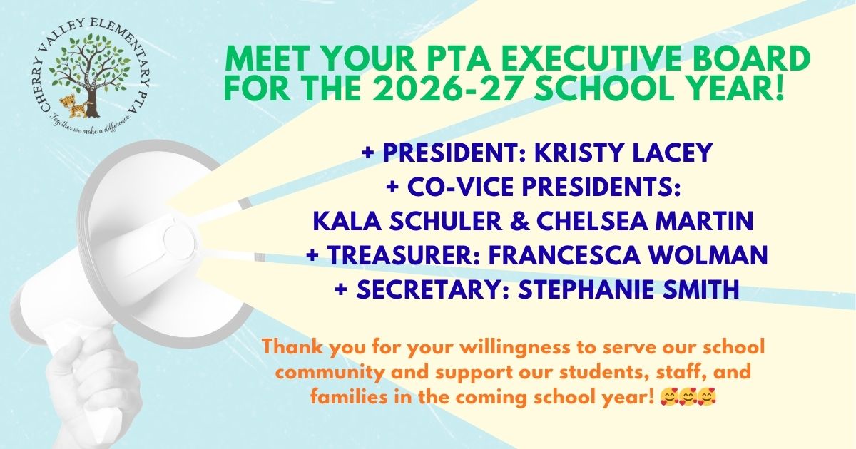 list of people on pta exec board for 2026-27 school year