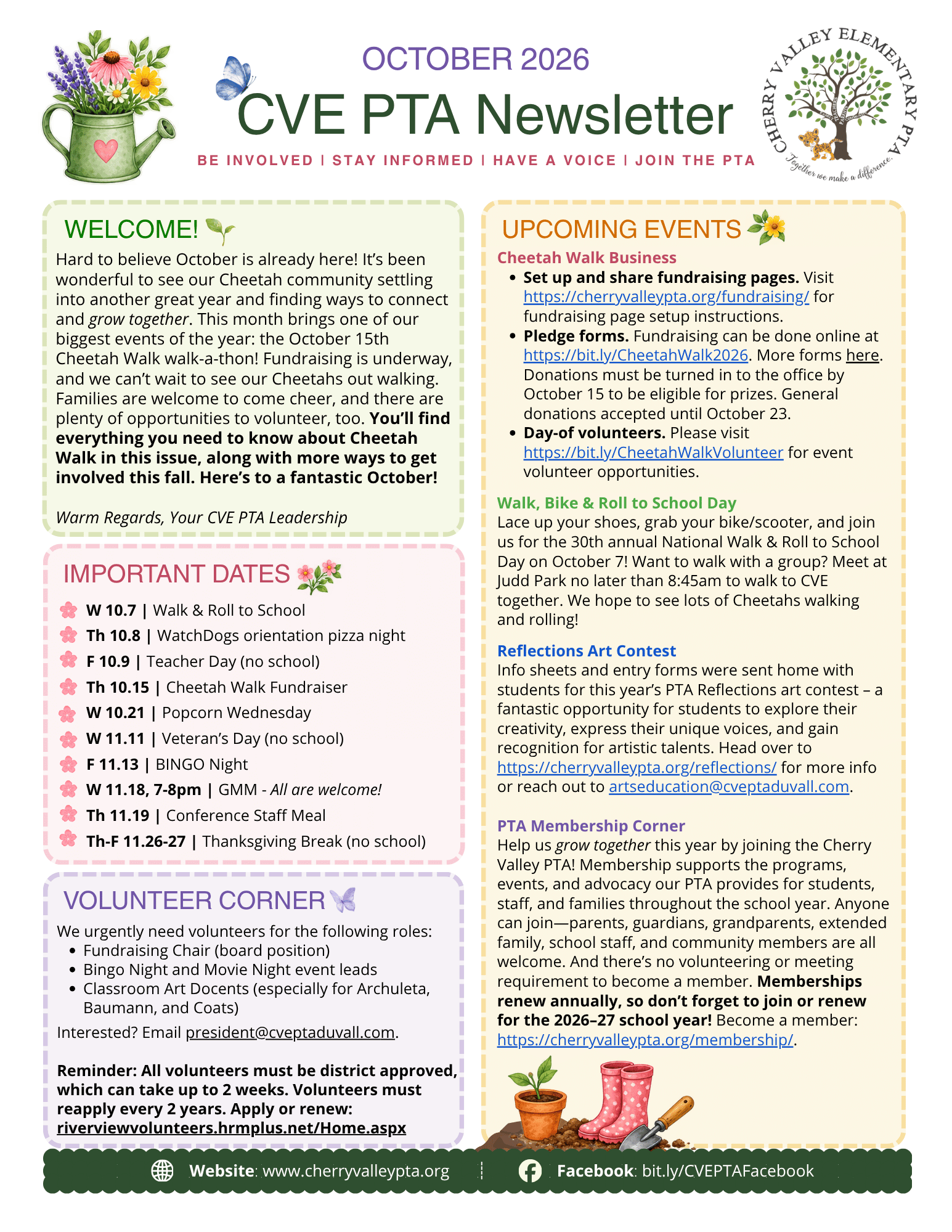 image of oct 2026 issue of english version of the pta newsletter